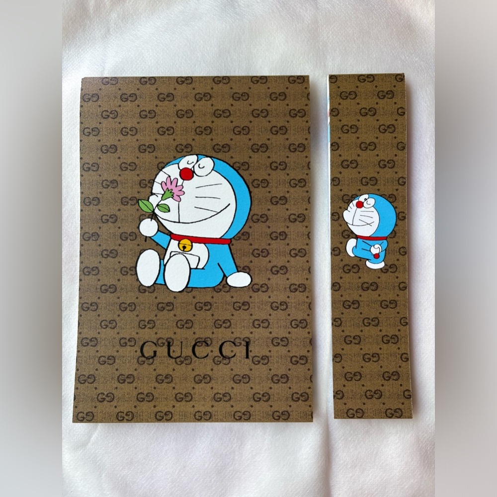 🌸 DORAEMON X GUCCI STATIONERY NOTEPAD SET 🌸 NWOT 🌸